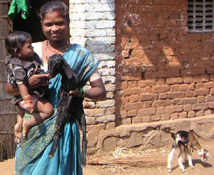 woman with kids