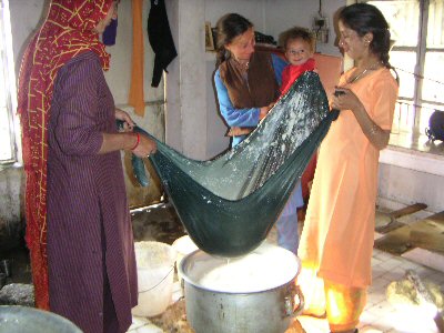 Straining tofu